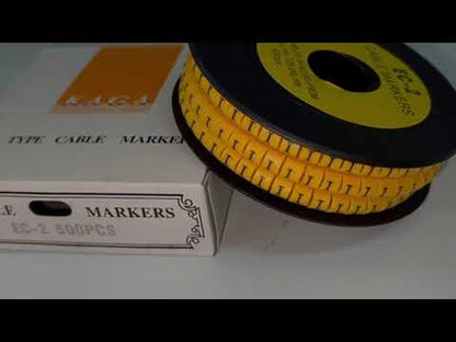 Grippes Cable Marker "I" 3.6mm to 5.2mm Color Yellow 1roll 500pcs EC-2Y