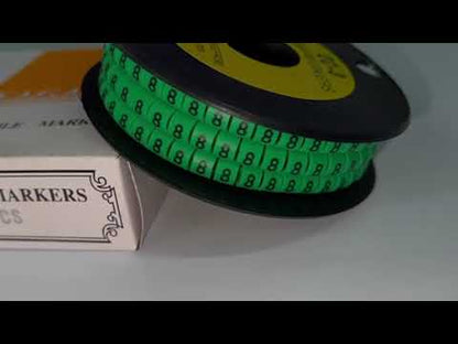 Cable "8" Marker 5.0mm to 7.2mm Green EC-3G, 350pcs  Wire Tagging
