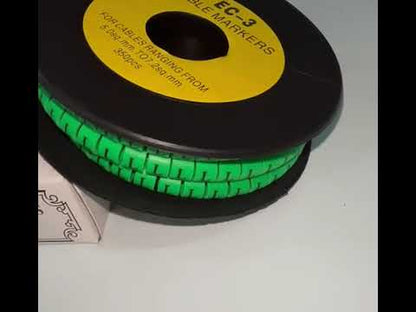 Cable (L) Marker 5.0mm to 7.2mm EC-3G 350pcs Green  Wire Tagging
