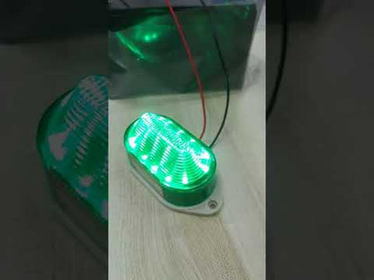 Green LED Warning Light with Siren 12V DC, Blinker Blinking Lamp Industrial Warning Design Strobe Light Function