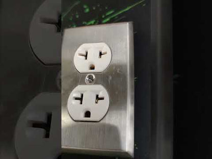 Eagle 2 Gang T-Slot Outlet with Ground and Metal Plate Cover 877-IC CAT132SSP