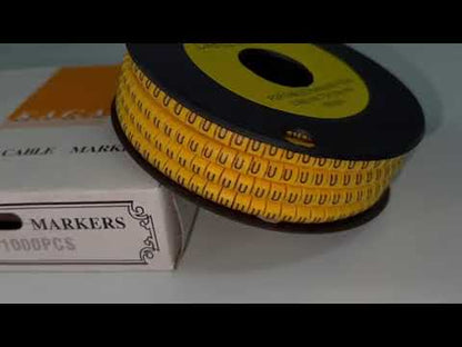 Cable (U) Marker 2.6mm to 4.2mm ( 1000pcs) Yellow EC-1Y  Wire Tagging