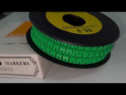 Cable "I" Marker 5.0mm to 7.2mm Green EC-3G, 350pcs  Wire Tagging