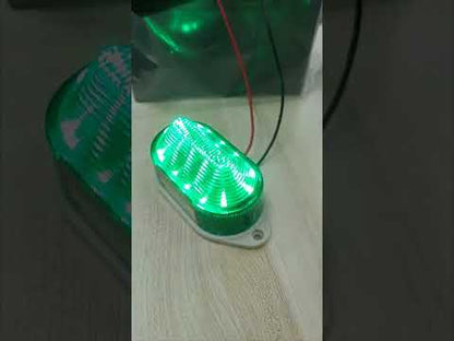 Green LED Warning Light 12V DC, Blinker Blinking, Industrial Warning Lamp