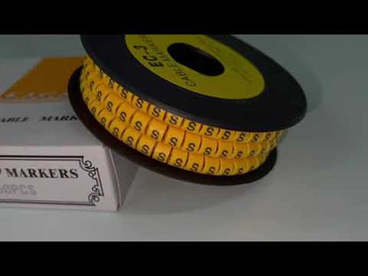 Cable (S) Marker 5.0mm to 7.2mm EC-3 Yellow (350PCS)  Wire Tagging