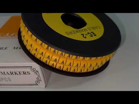 Grippes Cable Marker "A" 3.6mm to 5.2mm Color Yellow 1roll 500pcs EC-2Y