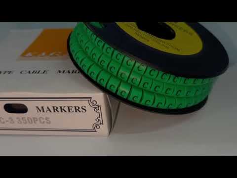 Cable "C" Marker 5.0mm to 7.2mm Green EC-3G, 350pcs