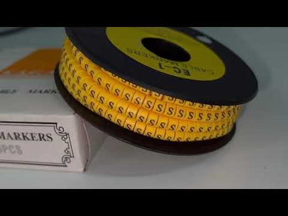 Cable (S) Marker 2.6mm to 4.2mm ( 1000pcs) Yellow EC-1Y  Wire Tagging