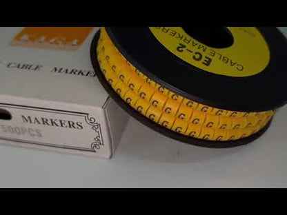 Grippes Cable Marker "G" 3.6mm to 5.2mm Color Yellow 1roll 500pcs EC-2Y