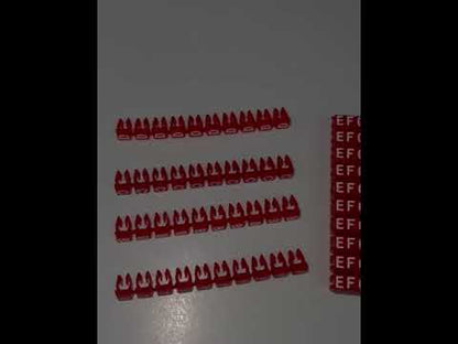 Cable Marker Clip On Type A-Z 2.0-3.2mm Red 260PC - KCM-1.5MM(A-Z)R Wire Tagging