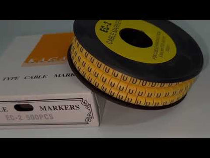 Grippes (U) Cable Marker 3.6mm to 5.2mm Color Yellow 1roll 500pcs) EC-2Y