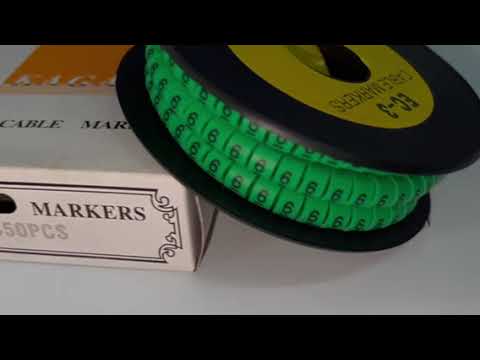 Cable "6" Marker 5.0mm to 7.2mm Green EC-3G, 350pcs  Wire Tagging