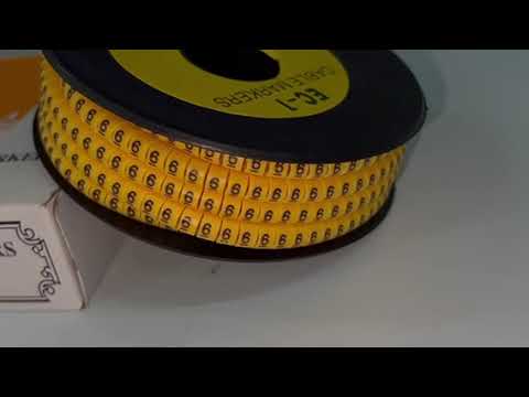 Cable "6" Marker 2.6mm to 4.2mm Yellow EC-1Y, 1000PCS