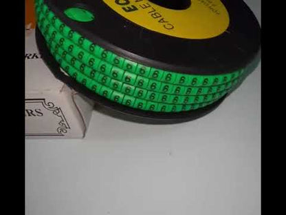 Cable "6" Marker Green 2.6mm to 4.2mm EC-1, 1000pcs 1 Roll EC-1G(5)