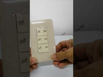 Omni Classis Series 3 Gang Universal Outlet with Shutter 16A 250V with Plate Cover WEP-103+(WEU-202x3)