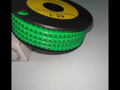 Cable (N) Marker EC-1 Green 2.6mm to 4.2mm 1000pcs 1 Roll  EC-1G(N)  Wire Tagging