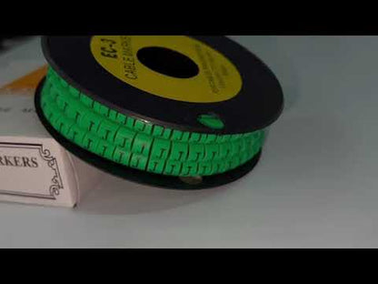 Cable "J" Marker 5.0mm to 7.2mm Green EC-3G 350pcs  Wire Tagging