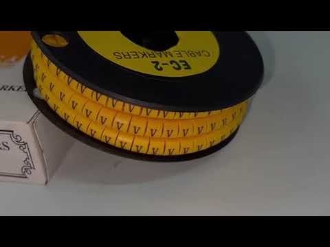 Grippes (V) Cable Marker 3.6mm to 5.2mm Color Yellow 1roll 500pcs) EC-2Y