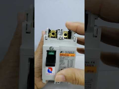 Fuji MCCB Molded Case Circuit Breaker BW50EAG-CE 40A 2Pole 5kAIC@230VAC, 2.5kAIC@380/440VAC, 1.5kAIC@500VAC Dimension (mm )50(W)x 100(H)x 60(D)
