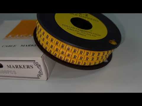 Grippes Cable Marker "R" 3.6mm to 5.2mm Color Yellow 1roll 500pcs EC-2Y