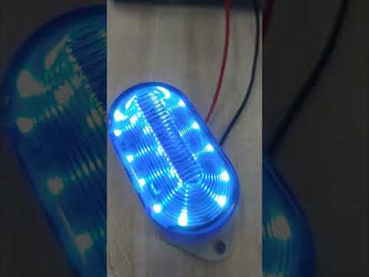 Blue LED Warning Light with Siren 24V DC, Blinking Blinker LED Lamp Industrial Warning Design Strobe Light Function