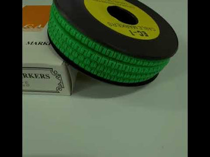 Cable "J" Marker Green 2.6mm to 4.2mm EC-1, 1000pcs 1 Roll   EC-1G(J)  Wire Tagging