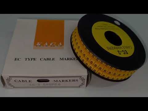 Grippes  Cable Marker "S" 3.6mm to 5.2mm Color Yellow 1roll 500pcs EC-2Y