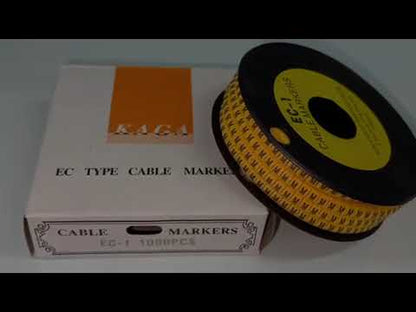 Cable (M) Marker 2.6mm to 4.2mm ( 1000pcs) Yellow EC-1Y  Wire Tagging
