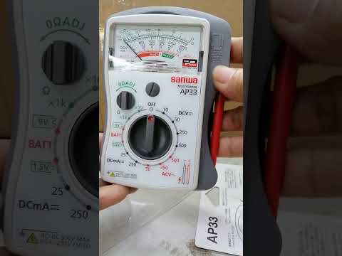 Sanwa Analog Pocket Tester AP-33 500V AC or DC 250mA DC Ampere Made in Japan