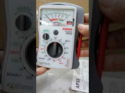 Sanwa Analog Pocket Tester AP-33 500V AC or DC 250mA DC Ampere Made in Japan