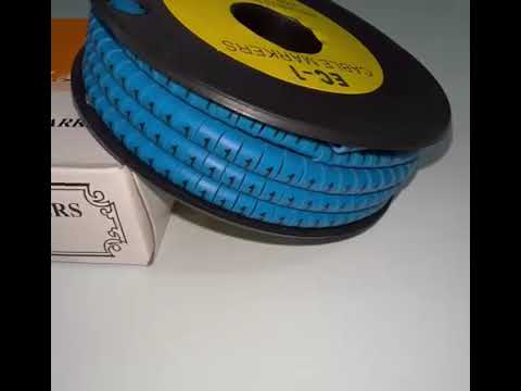 Cable "1" Marker 2.6mm to 4.2mm 1000pcs Blue EC-1B