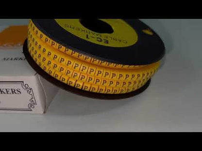 Cable (P) Marker 2.6mm to 4.2mm ( 1000pcs) Yellow EC-1Y  Wire Tagging