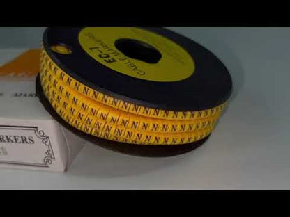 Cable (N) Marker 2.6mm to 4.2mm ( 1000pcs) Yellow EC-1Y  Wire Tagging