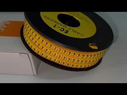 Cable "7" Marker 2.6mm to 4.2mm Yellow EC-1Y, Yellow