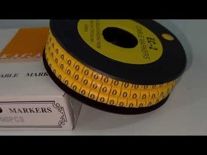 Grippes Cable Marker "0" 3.6mm to 5.2mm Color Yellow 1roll 500pcs EC-2Y