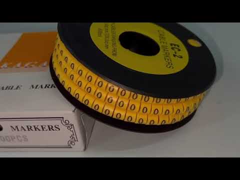 Grippes Cable Marker "0" 3.6mm to 5.2mm Color Yellow 1roll 500pcs EC-2Y
