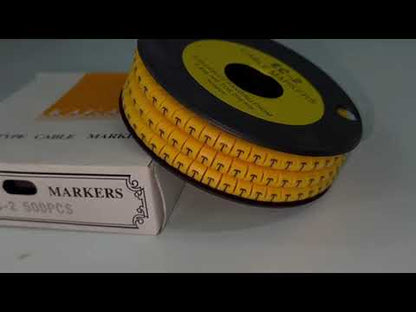 Grippes (T) Cable Marker 3.6mm to 5.2mm Color Yellow 1roll 500pcs) EC-2Y