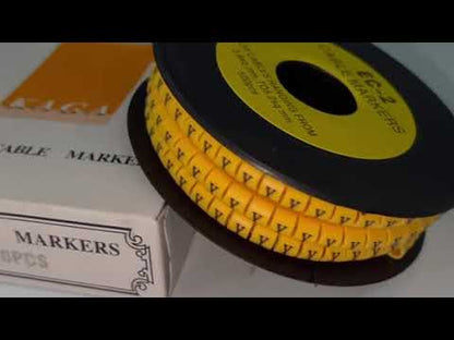 Grippes (Y) Cable Marker 3.6mm to 5.2mm Color Yellow 1roll 500pcs) EC-2Y  Wire Tagging