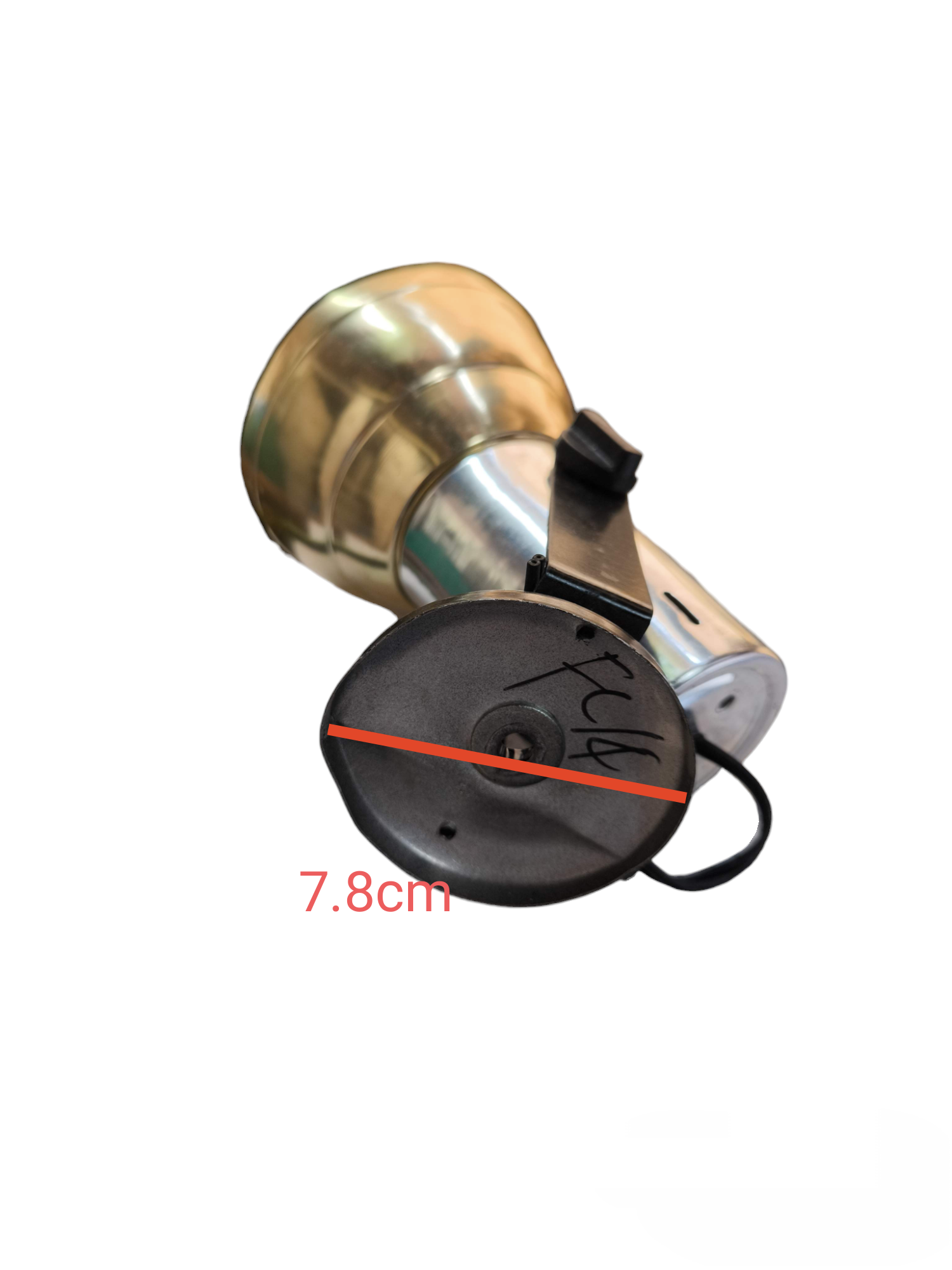 Local 100W spotlight socket for industrial use. Brass metal socket with black mounting base and clip 7.8cm