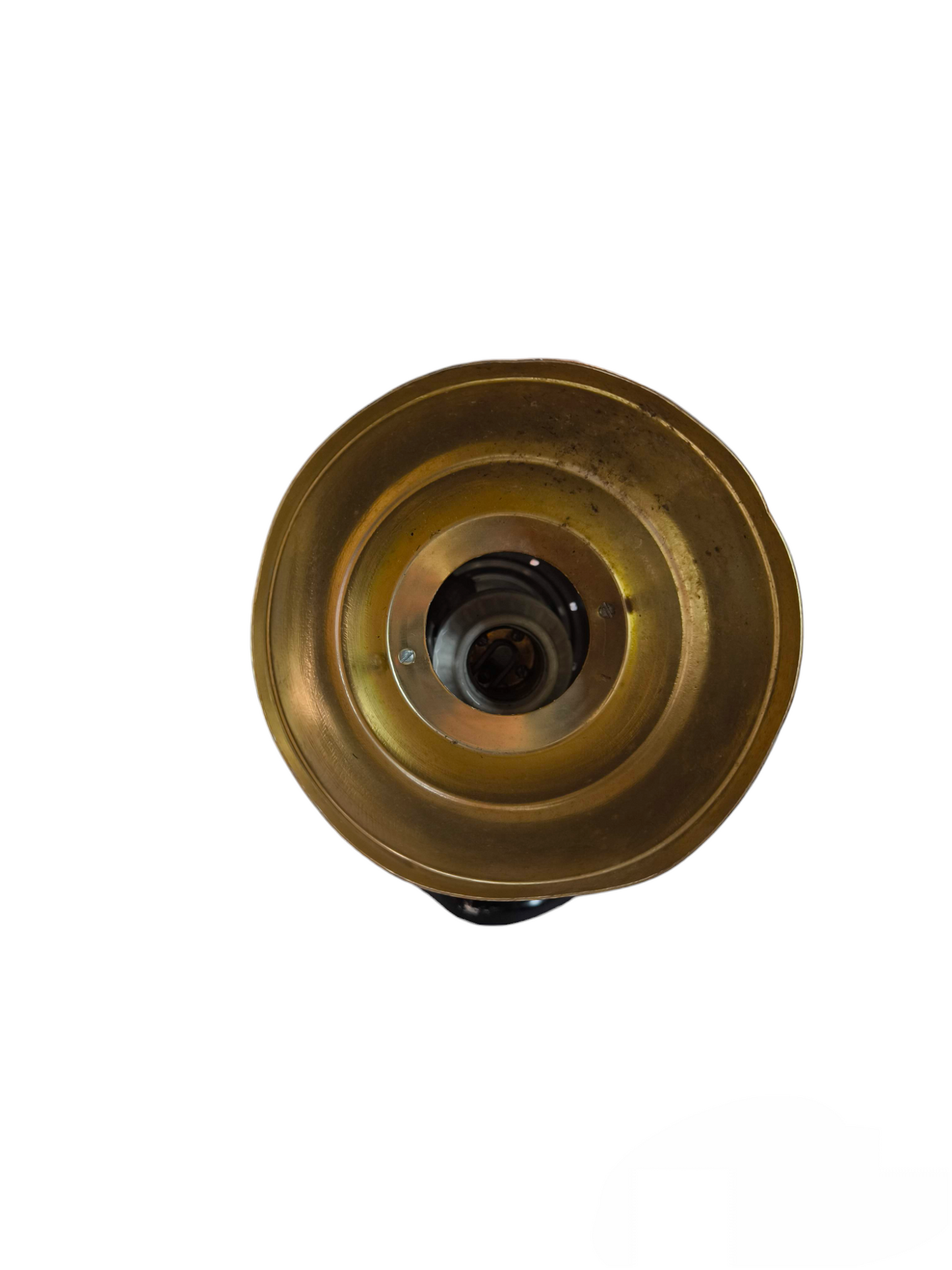 Top view brass reflector and ceramic socket assembly 100W spotlight socket for industrial use. Durable metal housing