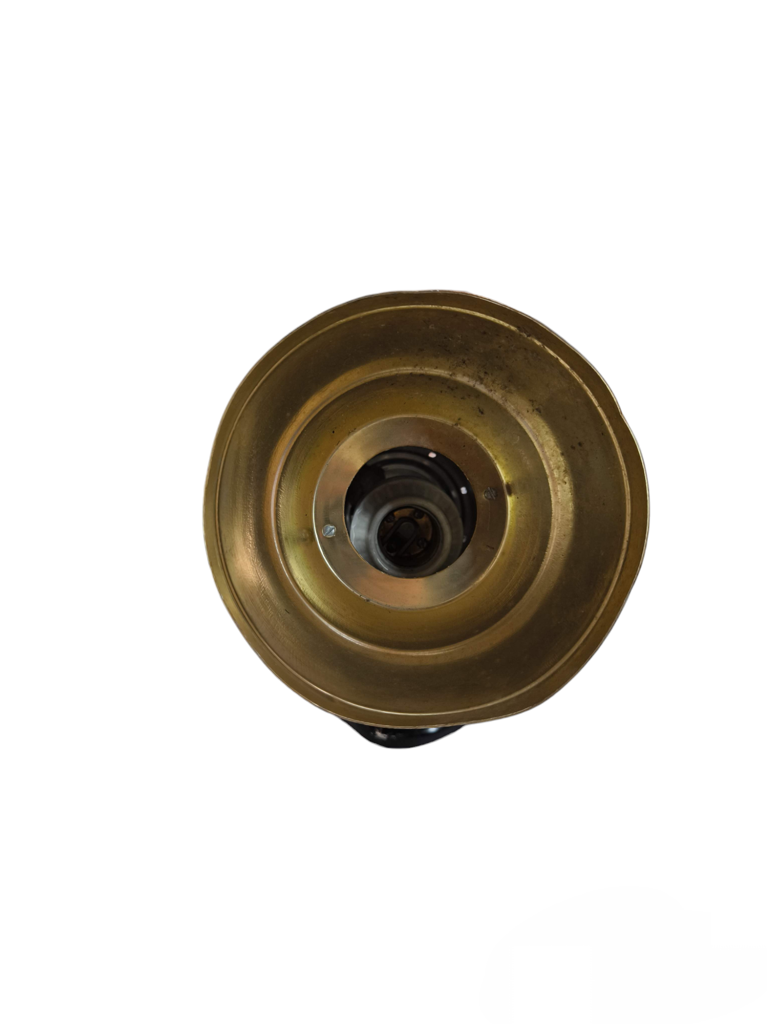 Top view brass reflector and ceramic socket assembly 100W spotlight socket for industrial use. Durable metal housing