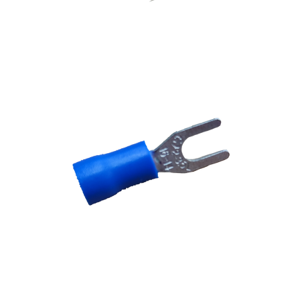 Y type terminal lugs with blue insulation spade fork crimp connector for electrical circuitry parts made in China