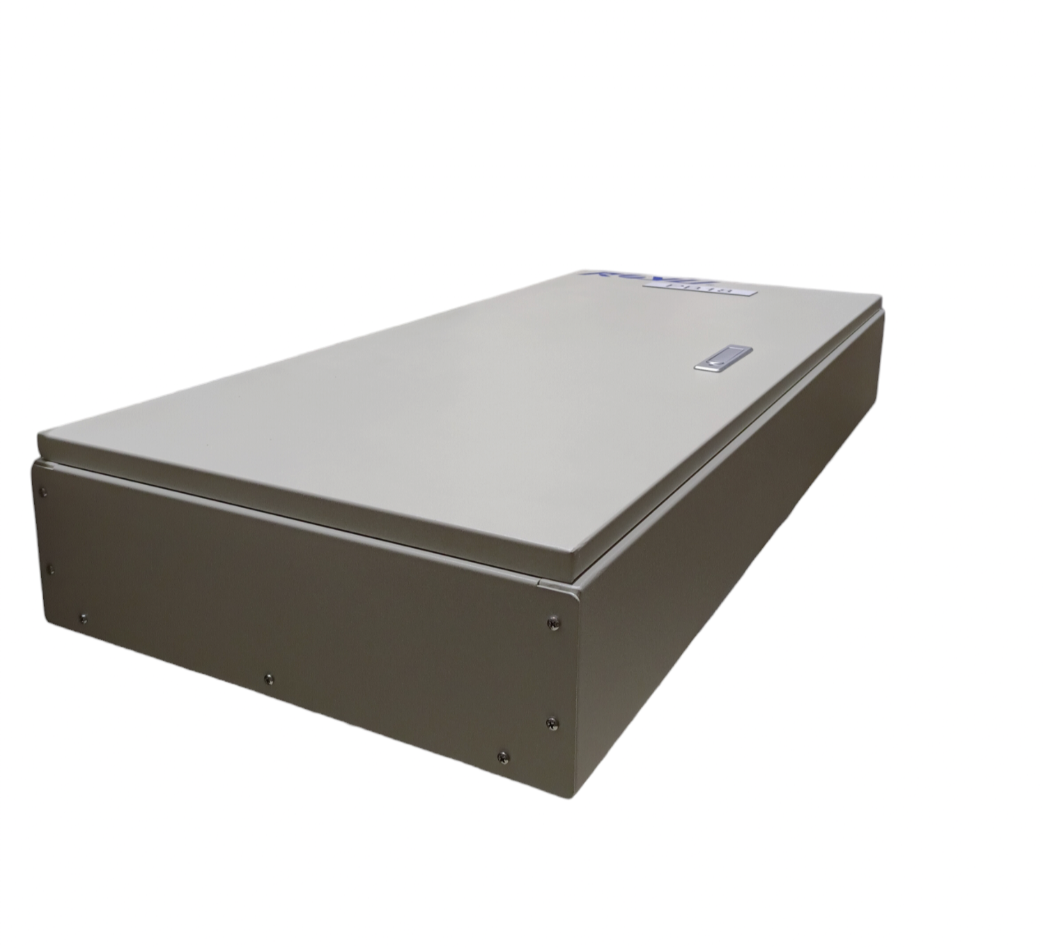 Chint 160A 2 pole MCCB panel board metal enclosure in light gray with hinged cover and label