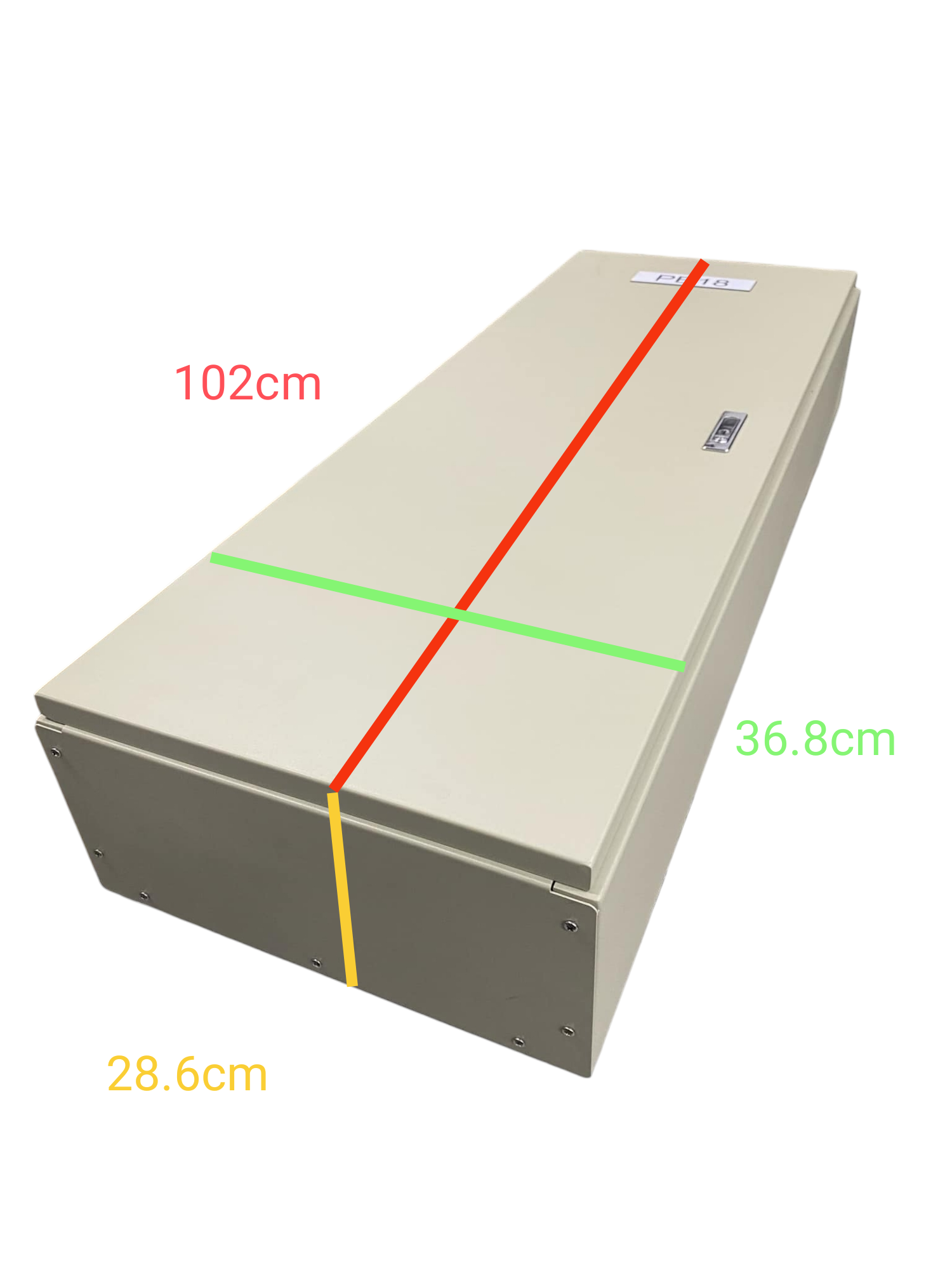 Chint 160A 2 pole MCCB panel board beige metal enclosure box with measurements 102cm 36.8cm 28.6cm