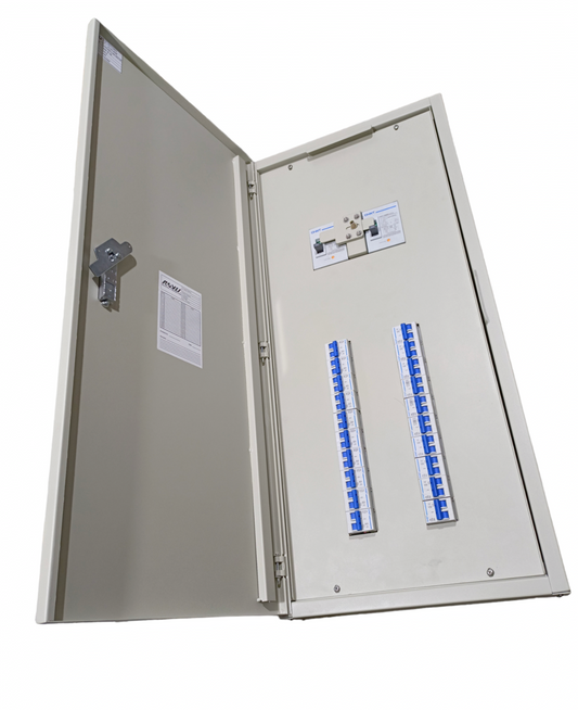 Chint 160A 2 pole MCCB panel board open gray metal distribution board with two breaker rows