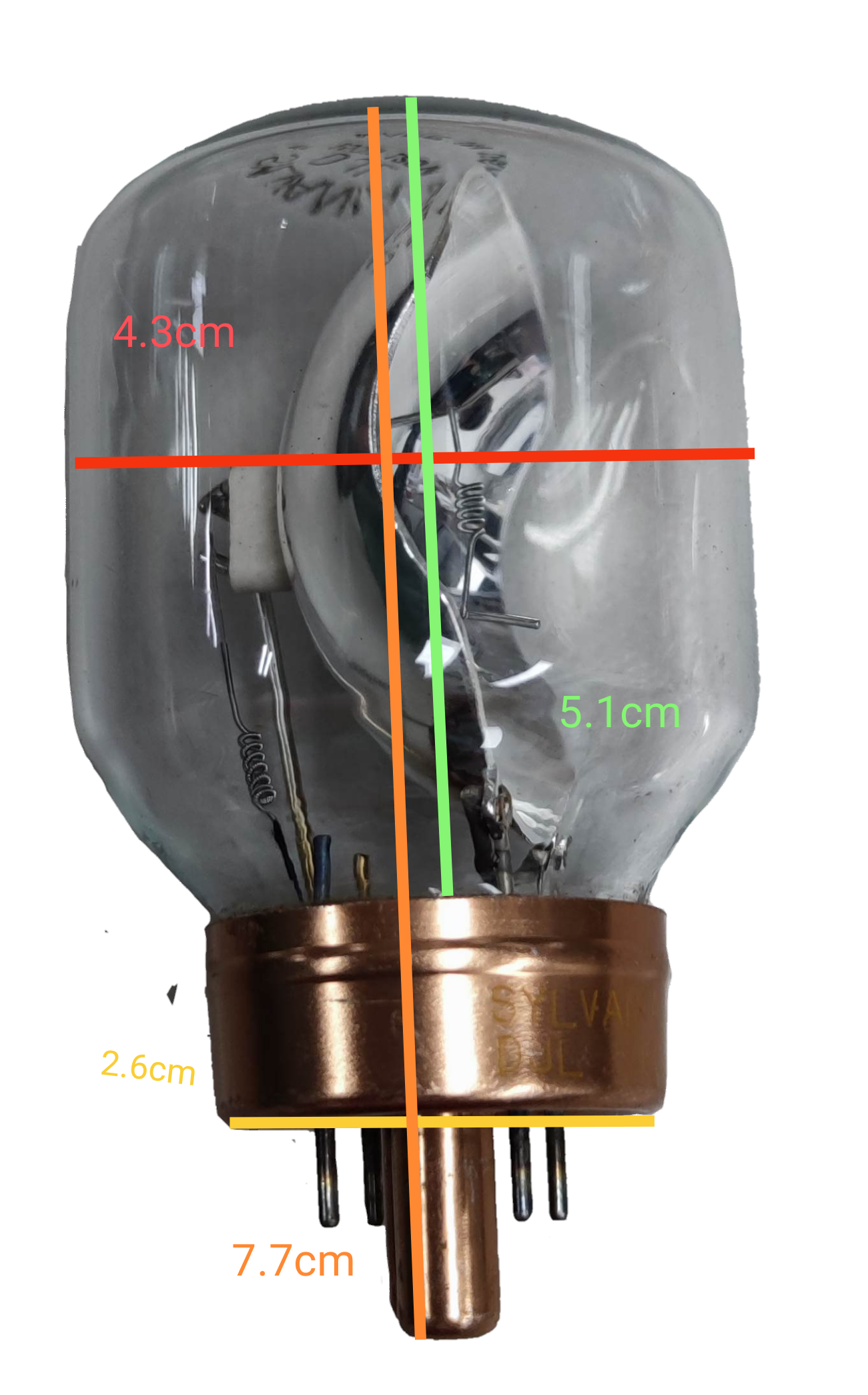 Sylvania 150W 120V Projector Lamp 4 Pins incandescent bulb with clear glass and copper base