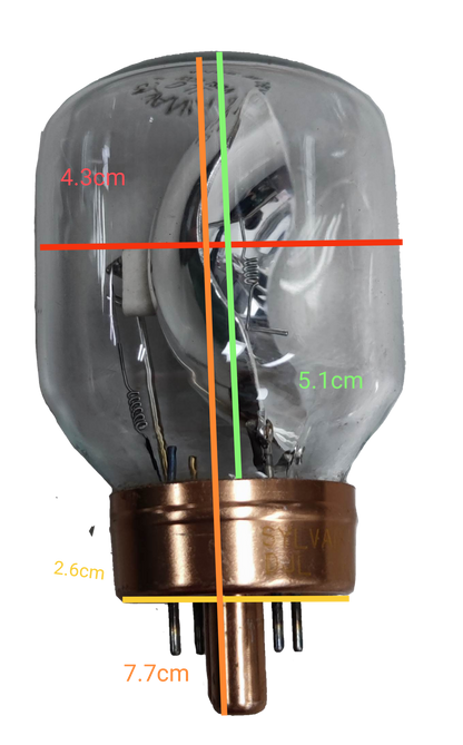 Sylvania 150W 120V Projector Lamp 4 Pins incandescent bulb with clear glass and copper base