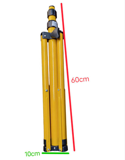 Electx Electrical Supply Flood Light Stand 2 Meter 1 Head folded yellow tripod stand compact collapsed