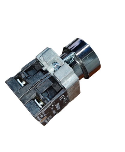 Grippes Push Button Switch 22mm with Metal Head isolated on black background power point switch