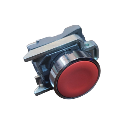 Schneider Push Button Switch Red Normally Open with metallic frame for power control applications